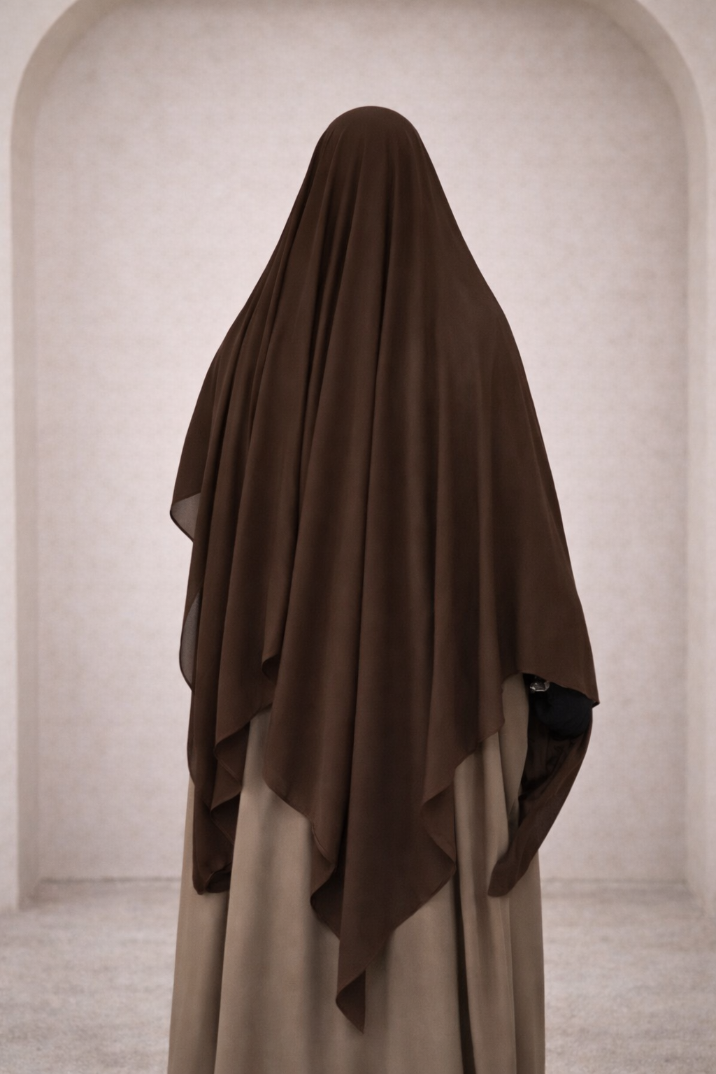 Long Princess Diamond niqab black & brown - with flap
