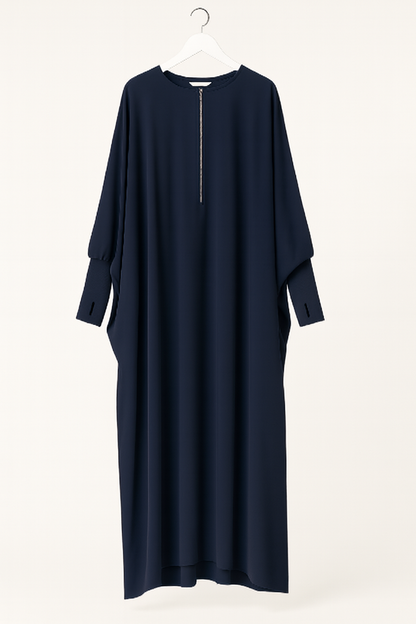 Abaaya Aswan - extra wide Faraasha - 30 cm zipper - jersey sleeves
