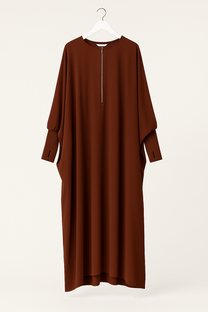 Abaaya Aswan - extra wide Faraasha - 30 cm zipper - jersey sleeves