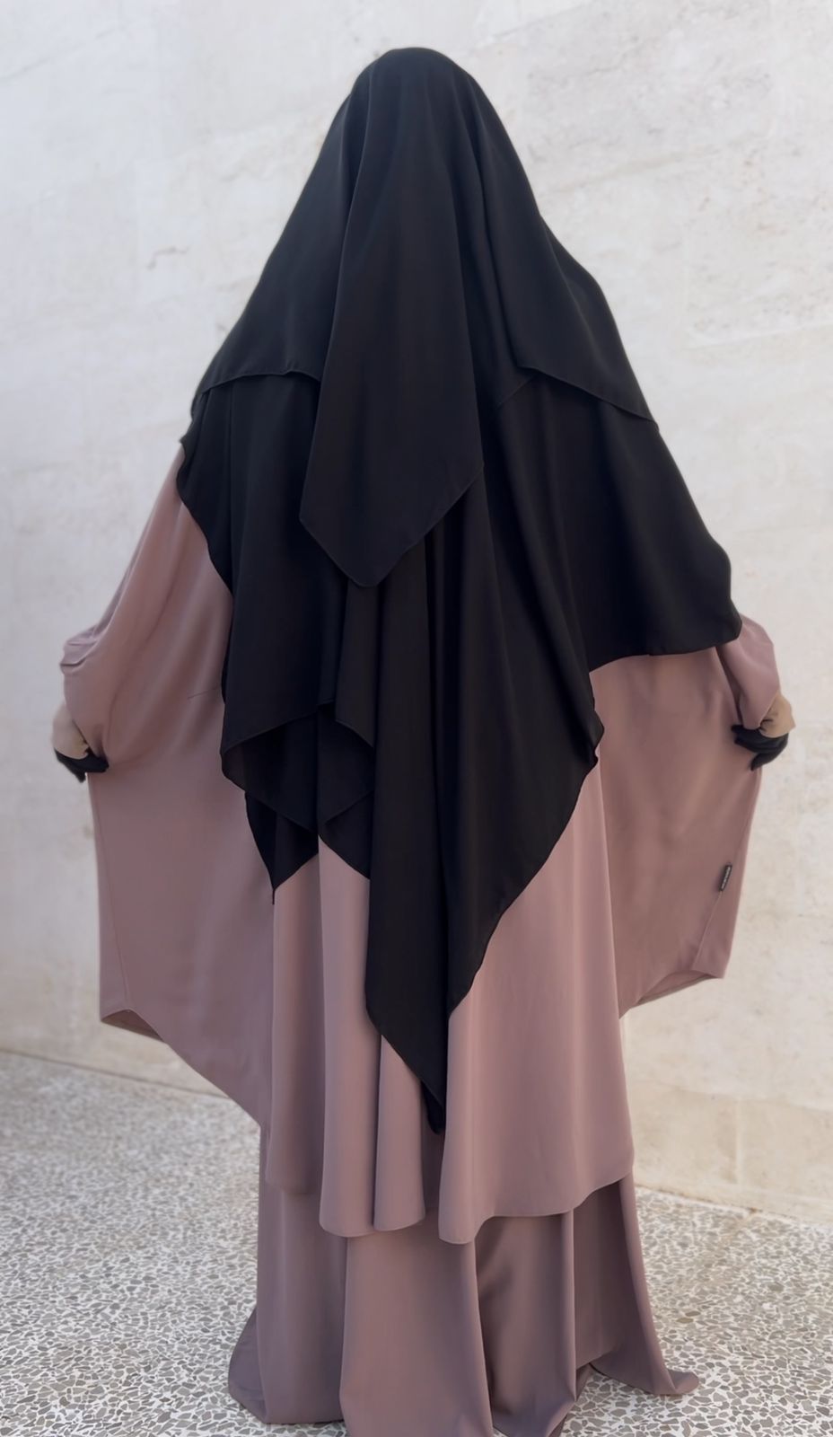 Long Diamond niqab - 3 layers & flap