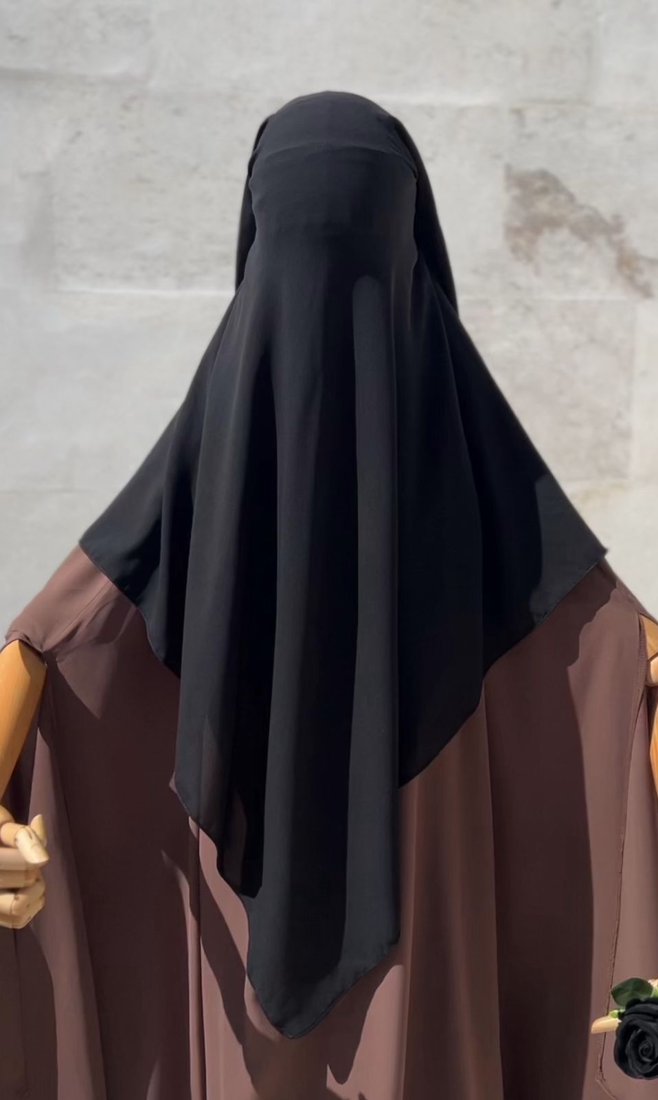 Long Diamond niqab - 3 layers & flap