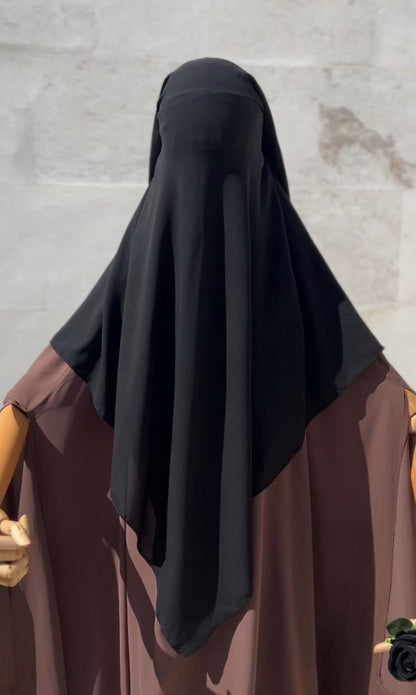 Long Diamond niqab - 3 layers & flap