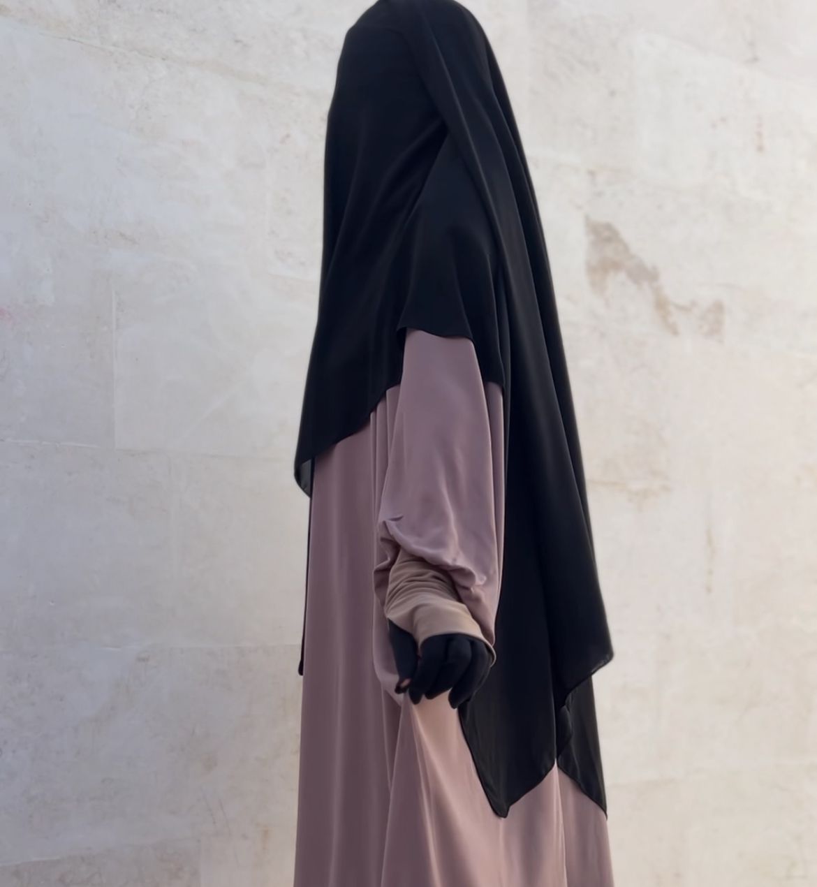 Long Diamond niqab - 3 layers & flap