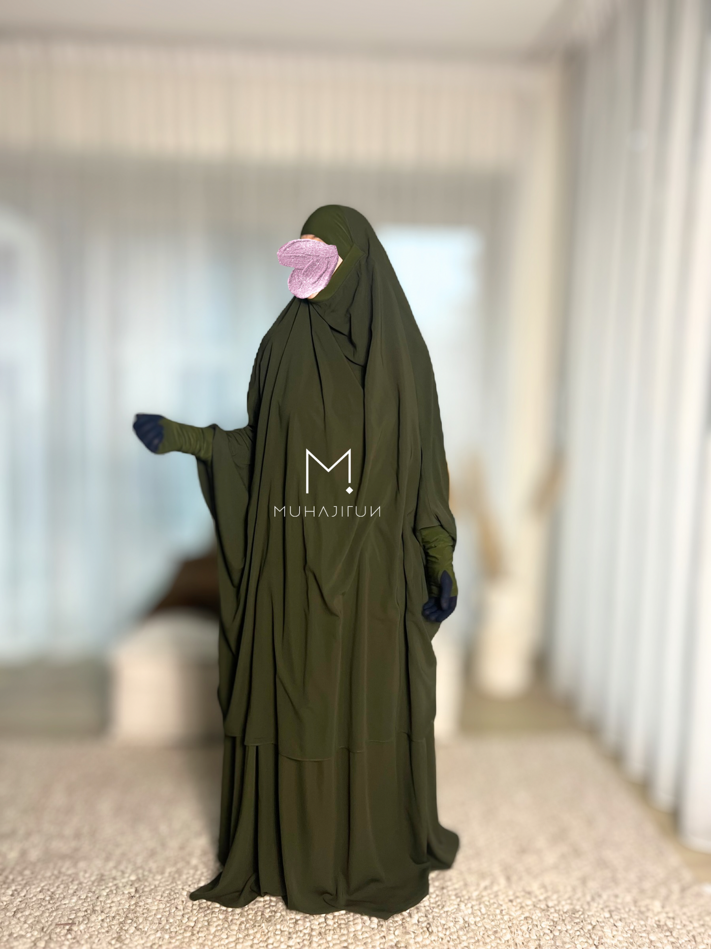 Jilbab Cairo 2023 Navy green - small face